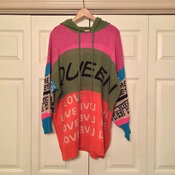 Dresses & Skirts - Queen Colorful Hooded Sweater Dress